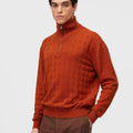Retori Window Zip Up Mockneck Clay - Knitwear - Luxury Sweaters for Men - Front