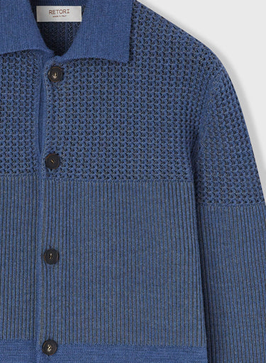 Retori Knitted Overshirt Avio - Ready To Wear - Luxury Overshirts for Men