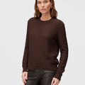 Retori Damier Wool And Silk Jacquard Crewneck Chocolate - Knitwear - Luxury Sweaters for Women - Front