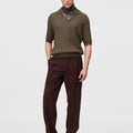 Retori Micro Argyle Polo Military Green - Knitwear - Luxury Polos for Men - Full Model