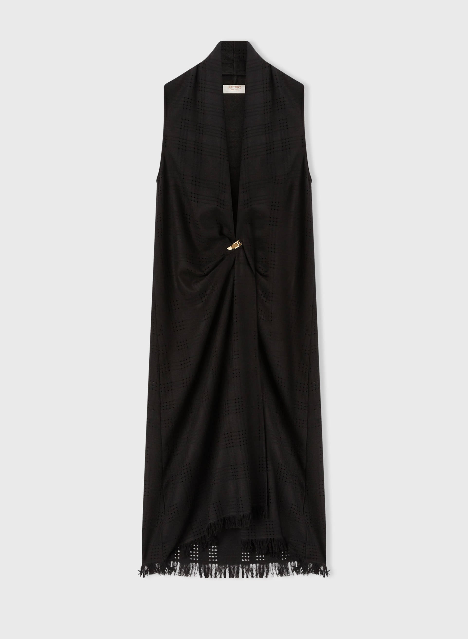 SUPERLIGHT CASHMERE VEST DRESS BLACK