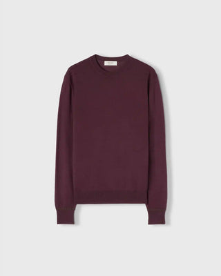 Retori Cuff Micro Check Detail Crewneck Amaranth And Green - Knitwear - Luxury Sweaters for Men