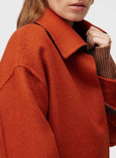 Retori Double Check Jacquard Reversible Outerwear Clay And Military Green - Ready To Wear - Luxury Coats & Jackets for Women - Reversed Detail
