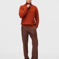 Retori Window Zip Up Mockneck Clay - Knitwear - Luxury Sweaters for Men - Full Model Alternative