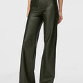 Retori Leather Pants Military Green - Ready To Wear - Luxury Trousers for Women - Front