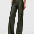 Retori Leather Pants Military Green - Ready To Wear - Luxury Trousers for Women - Front