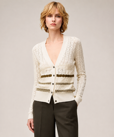 MIX STITCH KNIT CARDIGAN