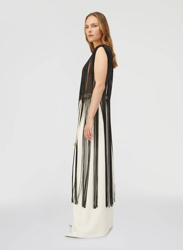 Retori Embroidered Fringed Vest Black - Ready To Wear - Luxury Vests for Women