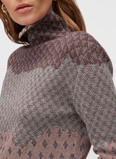 Retori Jacquard Turtleneck Amaranto - Knitwear - Luxury Sweaters for Women - Detail