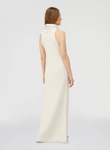 Retori Jacquard Sleeveless Maxi Collar Long Dress Ivory - Ready To Wear - Luxury Dresses for Women