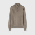 Retori Window Zip Up Mockneck Sand - Knitwear - Luxury Sweaters for Men