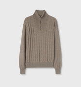 Retori Window Zip Up Mockneck Sand - Knitwear - Luxury Sweaters for Men