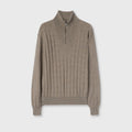 Retori Window Zip Up Mockneck Sand - Knitwear - Luxury Sweaters for Men