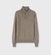Retori Window Zip Up Mockneck Sand - Knitwear - Luxury Sweaters for Men