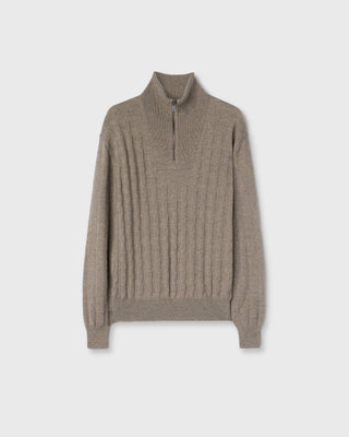 Retori Window Zip Up Mockneck Sand - Knitwear - Luxury Sweaters for Men