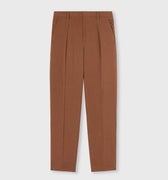 Retori Reversed Pleats Pants With Embroidery Clay - Ready To Wear - Luxury Trousers for Men