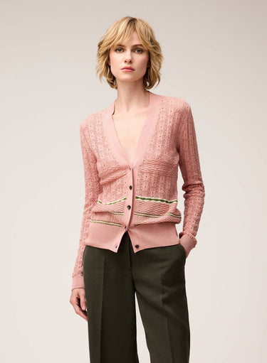 MIX STITCH KNIT CARDIGAN