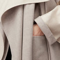 Retori Double Shawl Collar Coat Ivory And Natural - Ready To Wear - Luxury Overcoats for Women - Detail Pocket