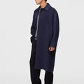 Retori Double Jacquard Coat Navy And Sky - Ready To Wear - Luxury Overcoats for Men - Side