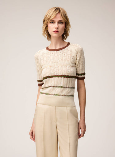 MIX STITCH KNIT T-SHIRT
