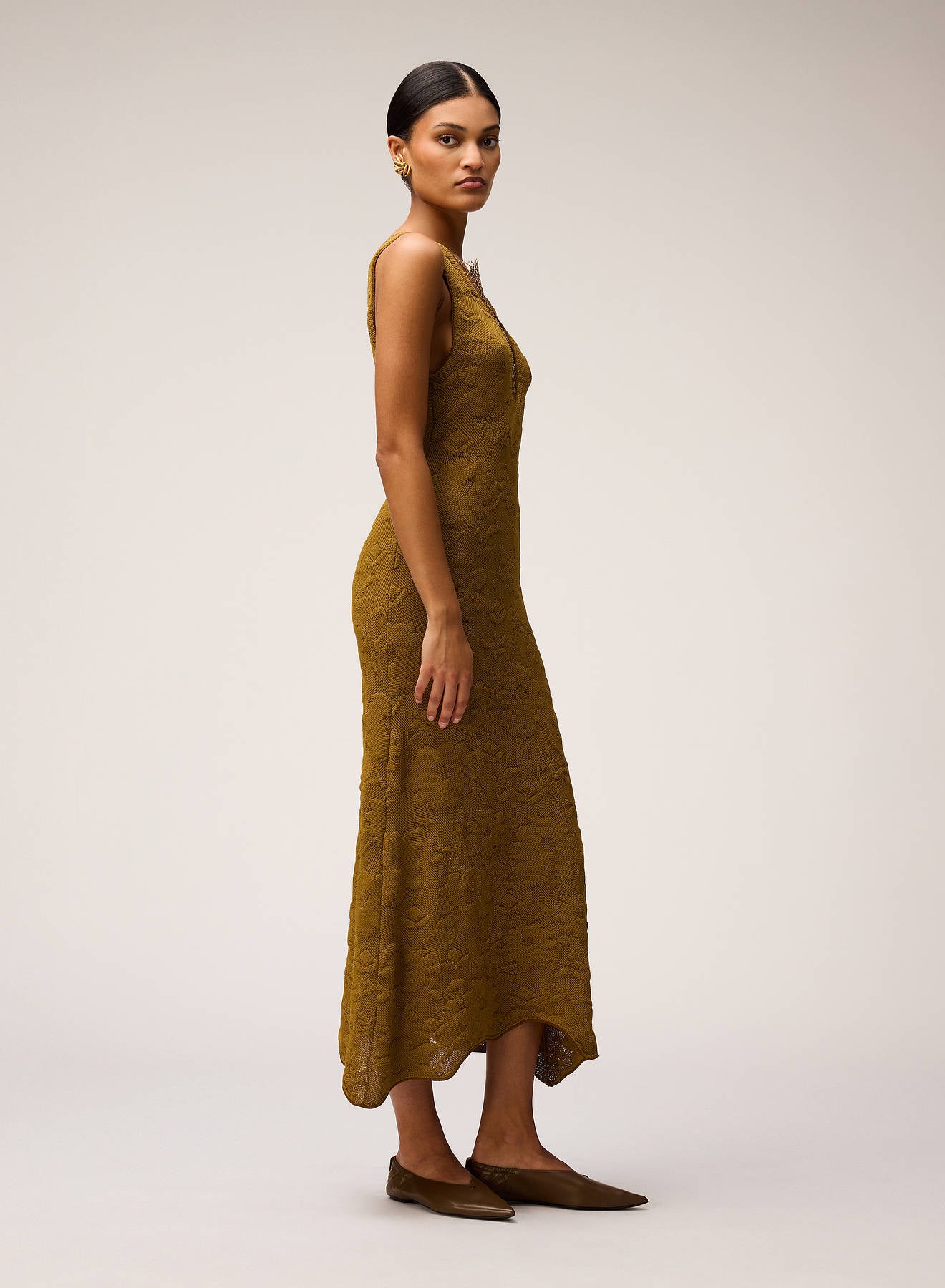 jacquard knitted dress Mini jacquard knit dress Bicolor For Women