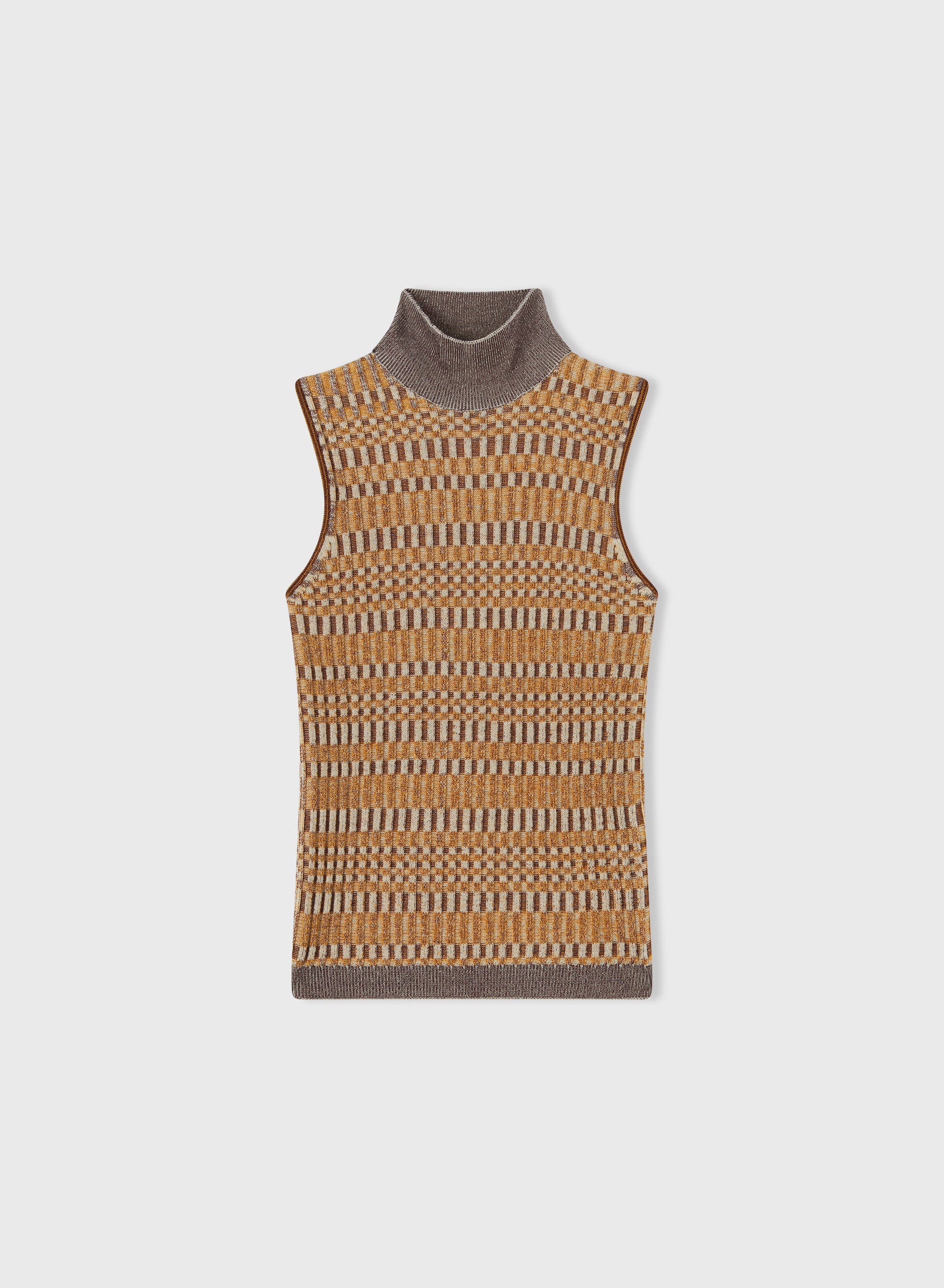 Retori Jacquard Sleeveless Turtleneck With Vanise' Details Sun - Knitwear - Luxury Sweaters for Women