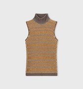 Retori Jacquard Sleeveless Turtleneck With Vanise' Details Sun - Knitwear - Luxury Sweaters for Women