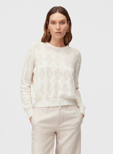 Retori Argyle Regular Crewneck Butter - Knitwear - Luxury Sweaters for Women - Front