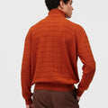 Retori Window Zip Up Mockneck Clay - Knitwear - Luxury Sweaters for Men - Back