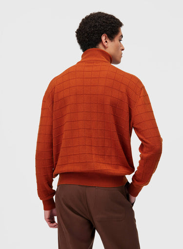 Retori Window Zip Up Mockneck Clay - Knitwear - Luxury Sweaters for Men - Back
