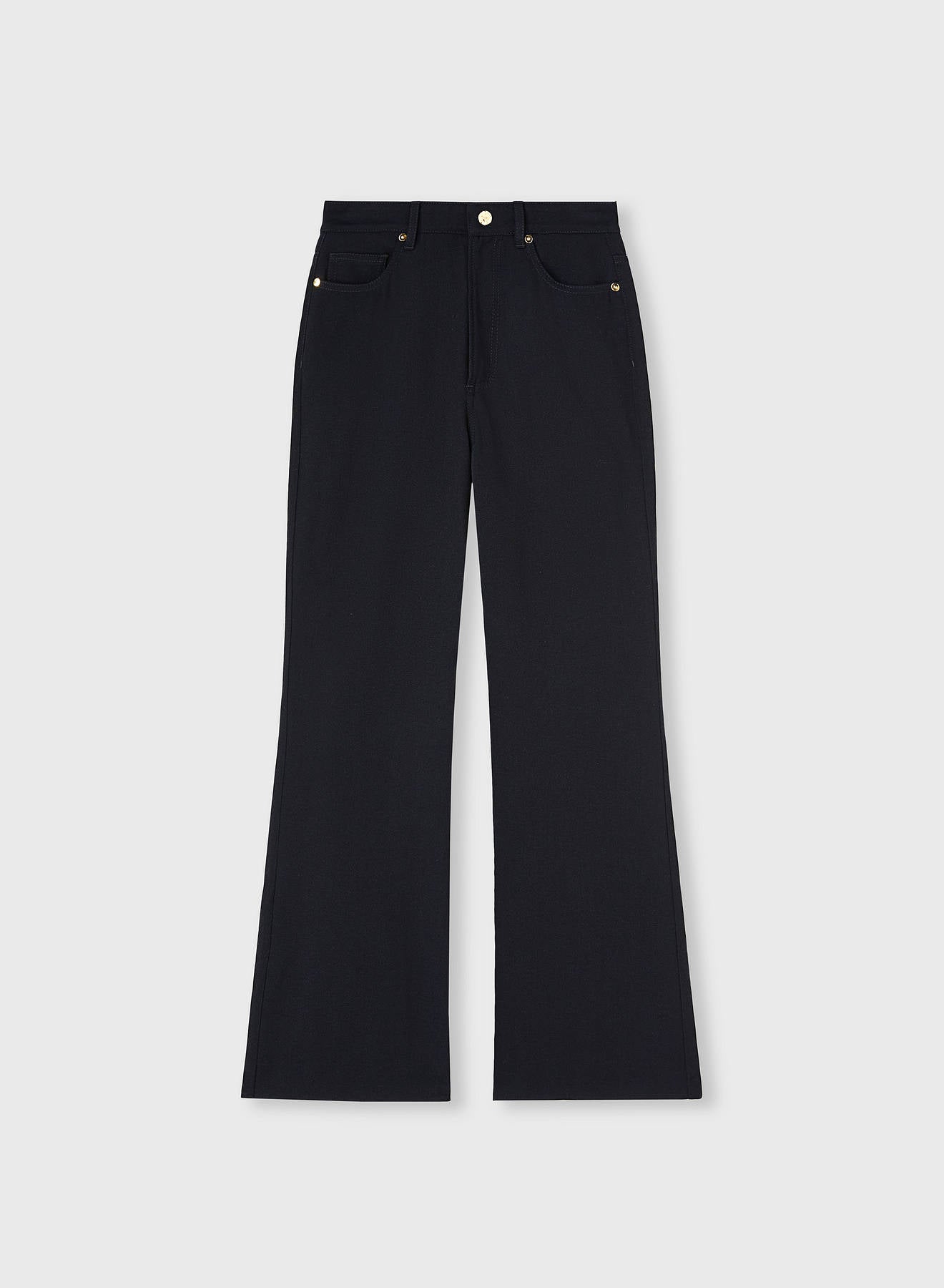 WIDE LEG DENIM PANTS NAVY