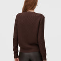 Retori Damier Wool And Silk Jacquard Crewneck Chocolate - Knitwear - Luxury Sweaters for Women - Back