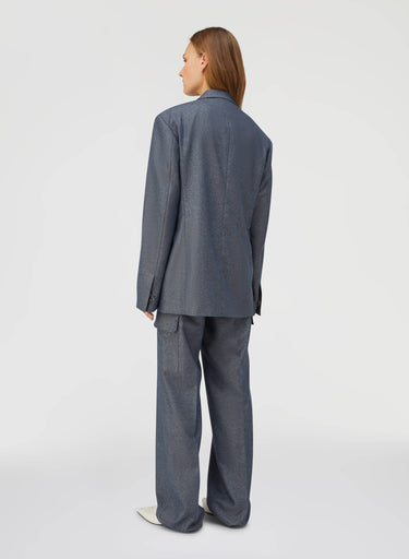 Retori Double Breasted Blazer Denim Blu - Ready To Wear - Luxury Coats & Jackets for Women