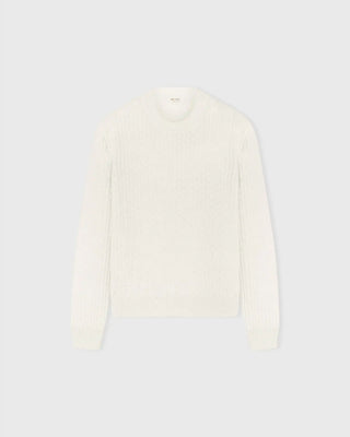 Retori Damier Wool And Silk Jacquard Crewneck Ivory - Knitwear - Luxury Sweaters for Women