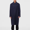 Retori Double Jacquard Coat Navy And Sky - Ready To Wear - Luxury Overcoats for Men - Full Model