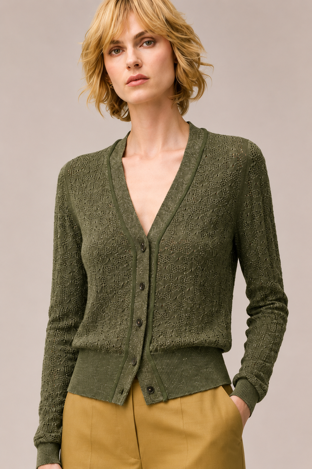 CARDIGAN IN MAGLIA JACQUARD LUREX