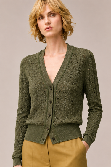 CARDIGAN IN MAGLIA JACQUARD LUREX