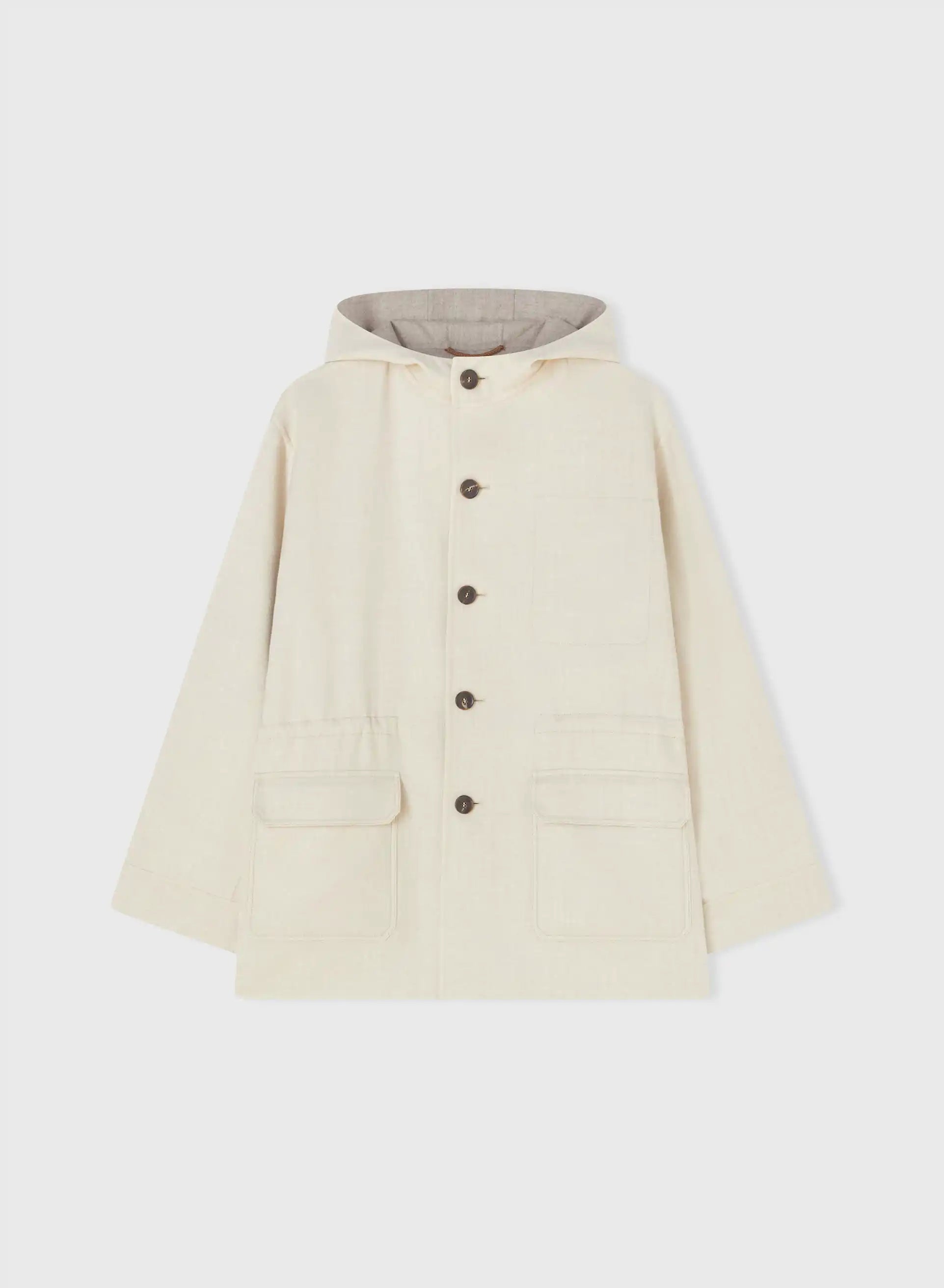 Retori Double Rope Reversible Parka Ivory And Natural - Ready To Wear - Luxury Parkas for Women - Reversed Front