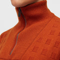 Retori Window Zip Up Mockneck Clay - Knitwear - Luxury Sweaters for Men - Detail