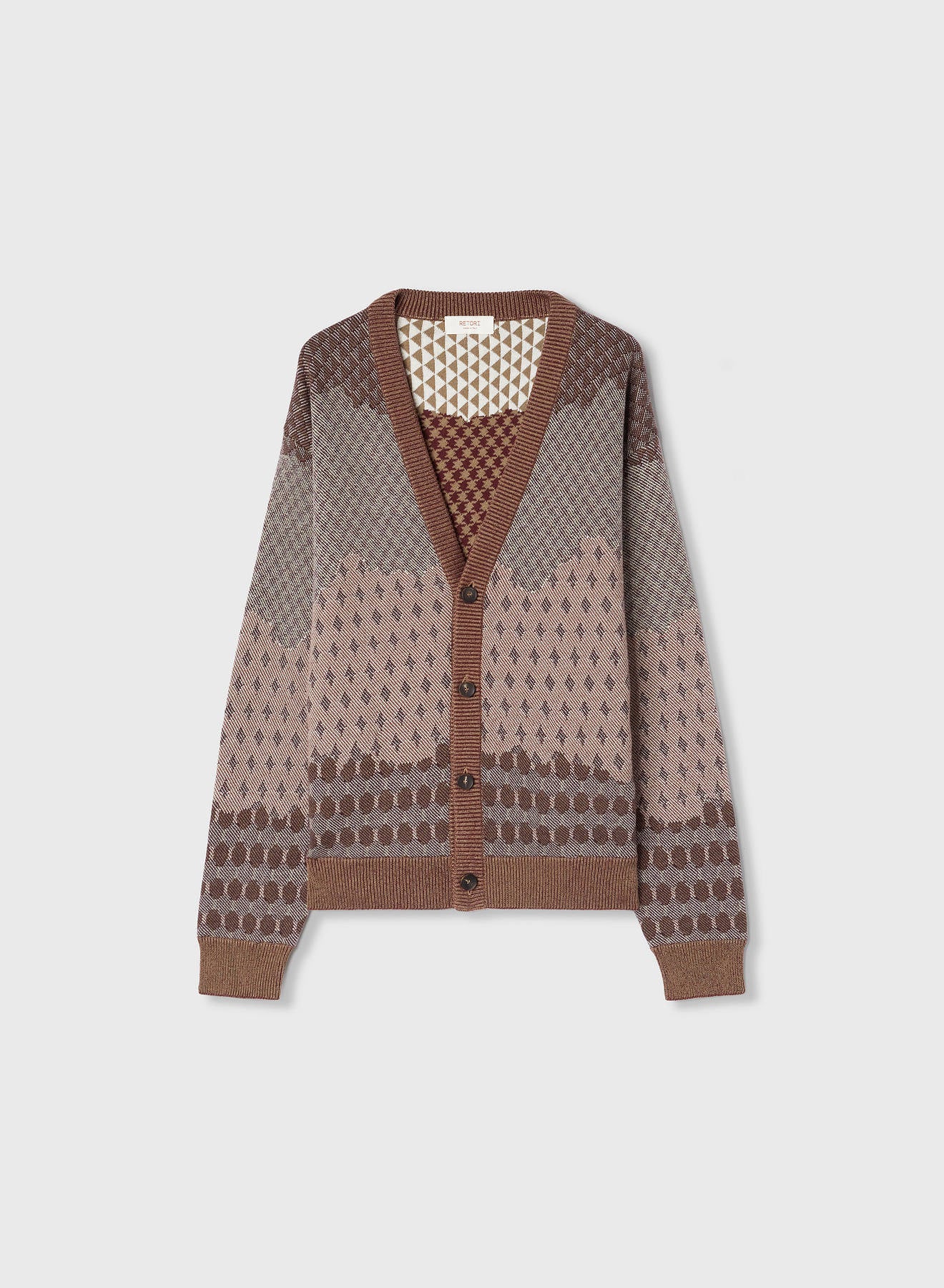 Retori Jacquard Cardigan Amaranto - Knitwear - Luxury Cardigans for Men