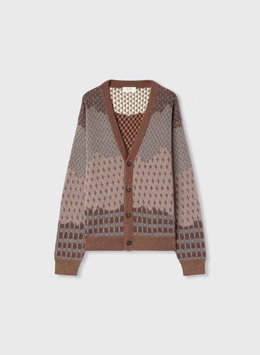Retori Jacquard Cardigan Amaranto - Knitwear - Luxury Cardigans for Men