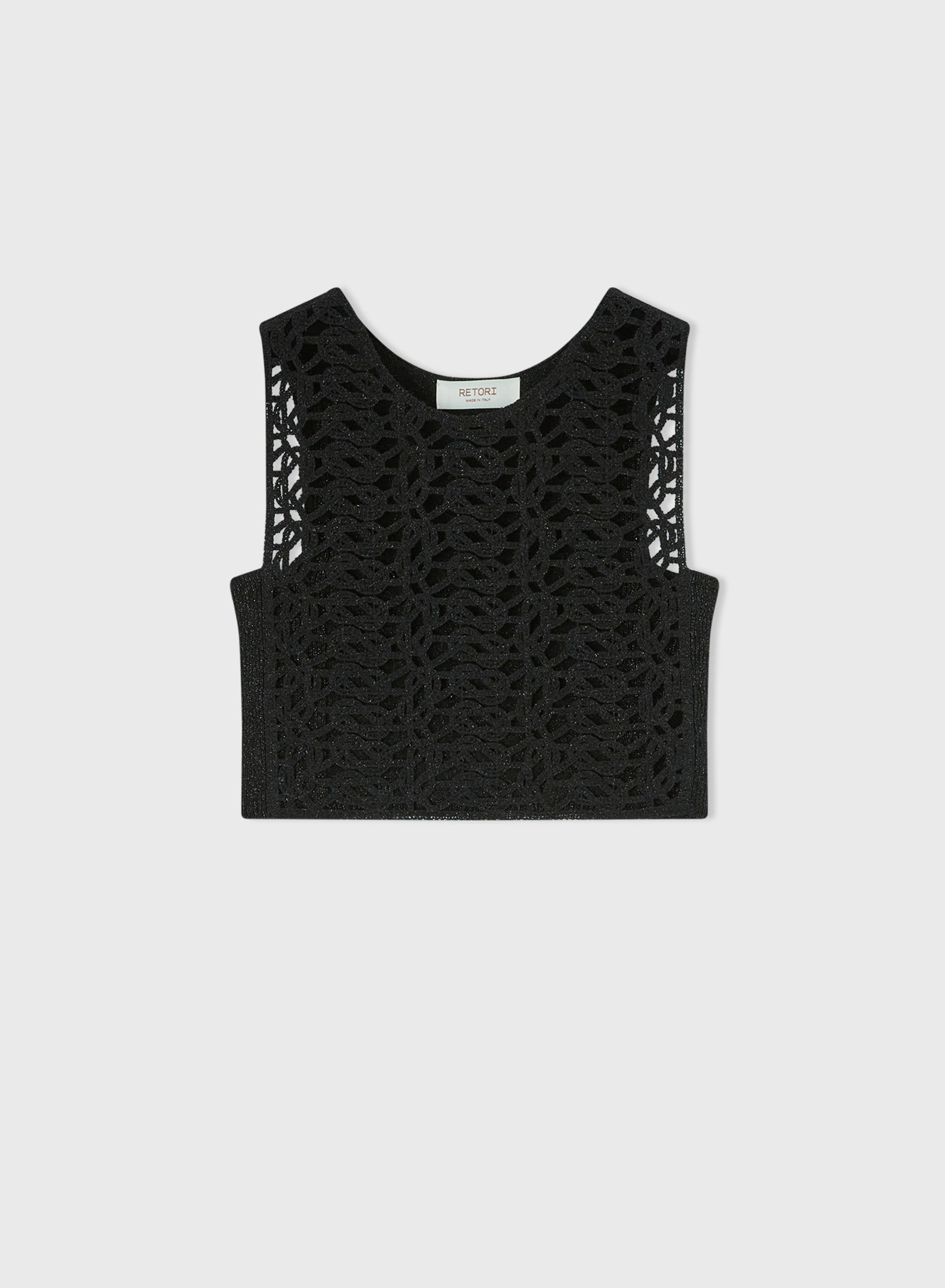 Retori Iconic Knot Cropped Top Black - Knitwear - Luxury Crop Tops for Women