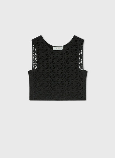 Retori Iconic Knot Cropped Top Black - Knitwear - Luxury Crop Tops for Women