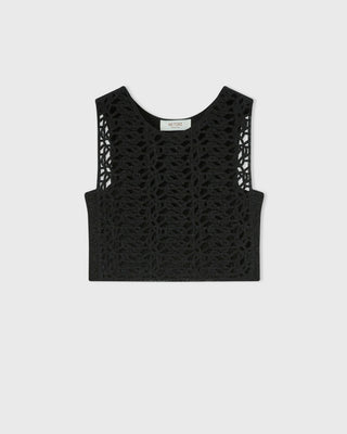 Retori Iconic Knot Cropped Top Black - Knitwear - Luxury Crop Tops for Women