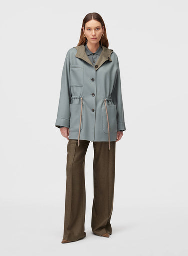 Retori Double Rope Reversible Parka Sage And Grey - Ready To Wear - Luxury Parkas for Women - Reversed Full Model