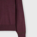 Retori Cuff Micro Check Detail Crewneck Amaranth And Green - Knitwear - Luxury Sweaters for Men - Detail