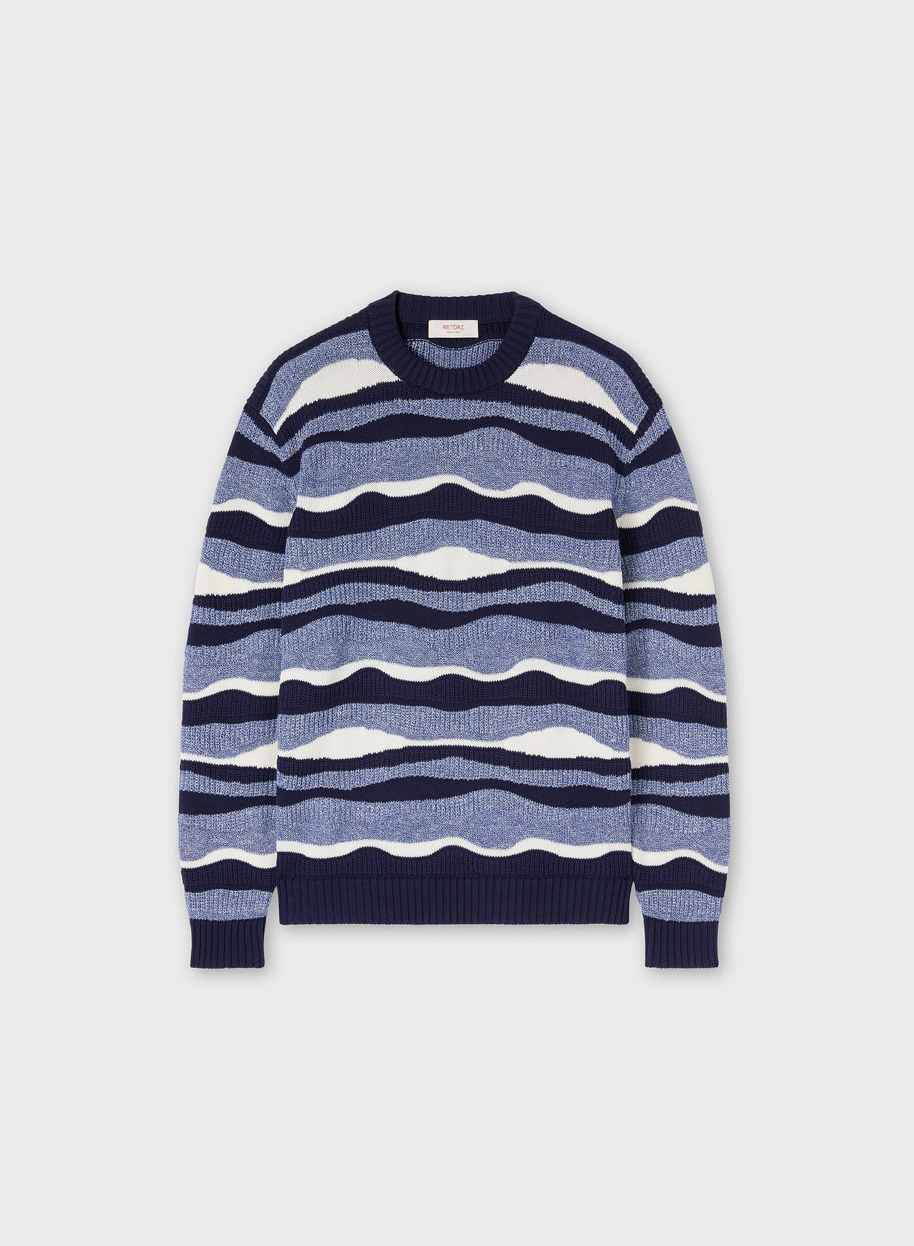 JACQUARD KNIT CREWNECK NAVY