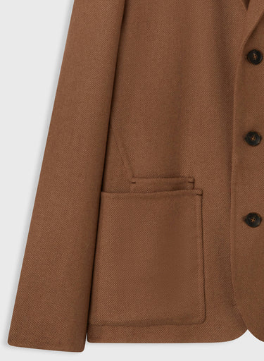 Retori Double Finishing Bicolor Cardi Blazer With Needle Pin Detail Camel And Amaranto - Ready To Wear - Luxury Coats & Jackets for Men