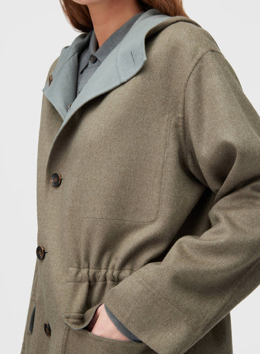 Retori Double Rope Reversible Parka Sage And Grey - Ready To Wear - Luxury Parkas for Women - Side