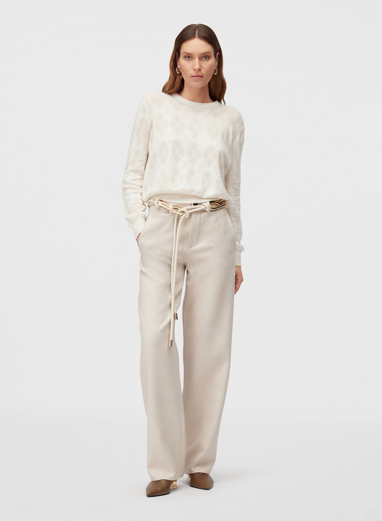 Retori Argyle Regular Crewneck Butter - Knitwear - Luxury Sweaters for Women